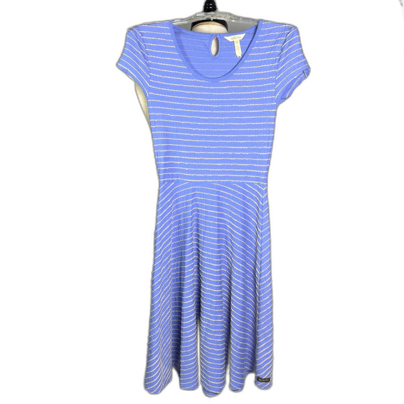 Matilda Jane Exploration Dress, Women's Sz XS, Periwinkle Blue & Gray Stripes - Picture 1 of 15